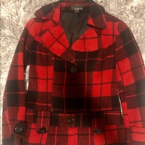 Plaid peacoat